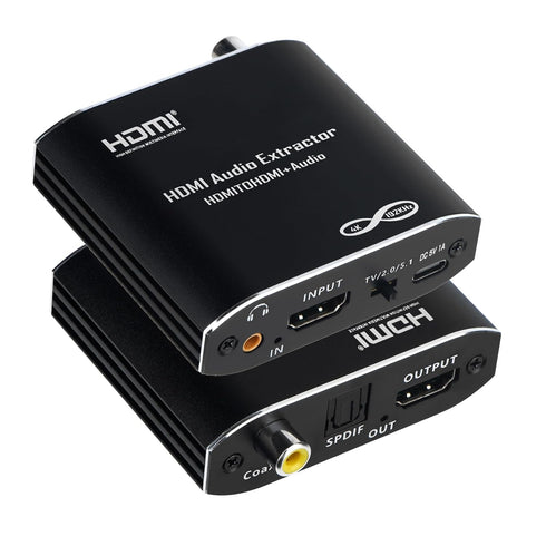 2026 Upgrade HDMI Audio Extractor Splitter, Convert 4K@30Hz HDMI to Optical S/PDIF