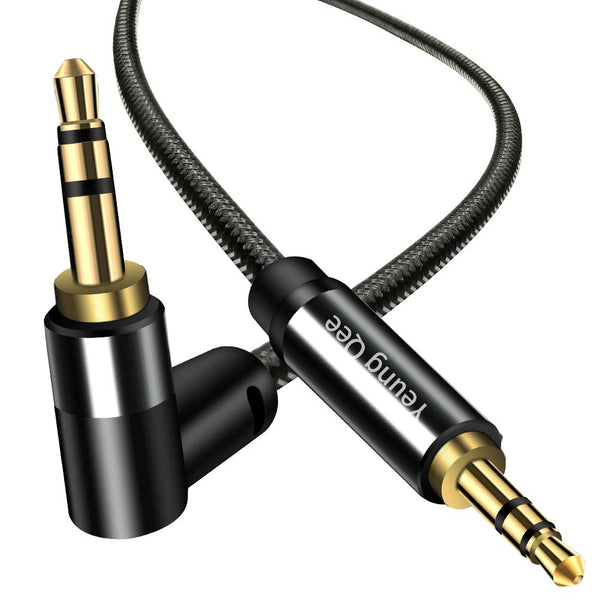 Yeung Qee 3.5mm Aux Cable 1ft, 3.5mm Nylon Braided Male to Male Stereo Audio