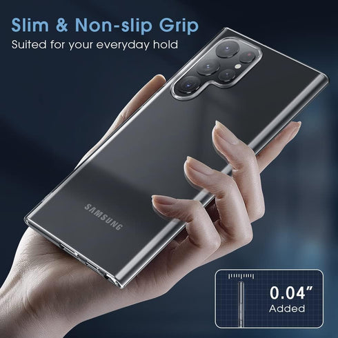 X-level Clear Ultra-Thin Samsung Galaxy S22 Ultra Case, Soft TPU Slim Fit Anti-Slip Grip Phone Cover for Galaxy S22
