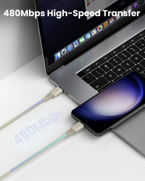 USB C Cable USB C to USB C, Type C Fast Charging Cable for Phone 15/15 Pro/MacBook, iPad Air 4, Samsung Galaxy, Pixel,