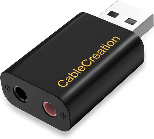 USB Audio Adapter with 3.5mm Jack, CableCreation USB External Stereo Sound Card for PS4, PS5, Windows, Mac
