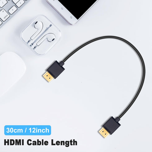 Duttek Ultra Thin HDMI Cable 1Feet, 4K Male to Male HDMI 2.0 Cord for 3D and Ultra HD TV Stick Extension Converter