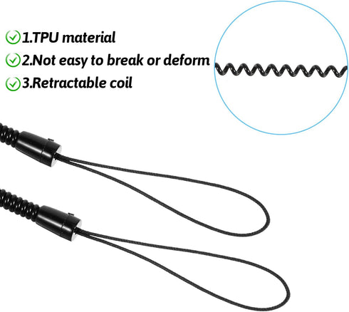 Mabor 4Pcs 11.4 Inches Pen Leash, Stylus Pen Tether, Plastic Elastic Tether Lanyard for Touch Pens Retractable