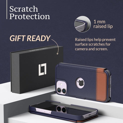 LUPA Legacy Compatible for iPhone 11 Wallet Case with Card Holder - Slim Durable Faux Leather Flip Cover - Desert Sky