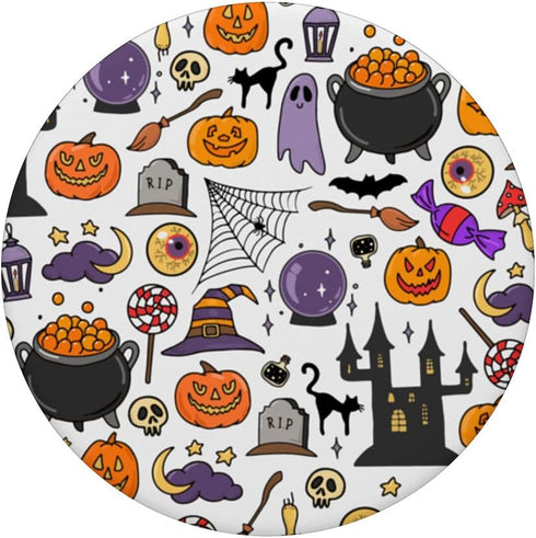 Fun Halloween Spooky Pumpkin Cute Trick or Treat Pattern PopSockets Swappable PopGrip
