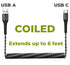 AGOZ Braided Type C Fast Charger Data Sync Cable for ZTE Grand X MAX 2, ZMAX PRO, Axon M, Coiled