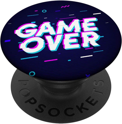 PopSockets PopGrip: Swappable Grip for Phones & Tablets - Cute Game Over Gaming Gift Accessories Video Games Equipment