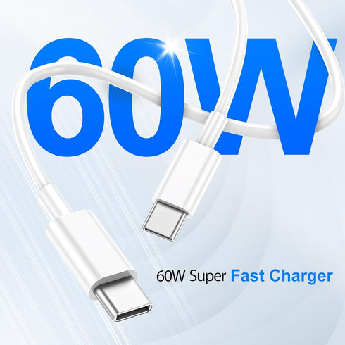 3 Pack 60W USB C to USB C Cable, 3 Feet Fast Charging Cord for Samsung Galaxy S23 S22 S21 S20 Ultra, Note 20 10, Google