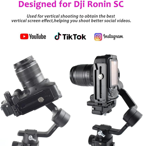 Akeipho L Bracket Vertical Mount for DJI Ronin SC, Aluminum Camera Quick Release Plate for Ronin SC Gimbal Stabilizer