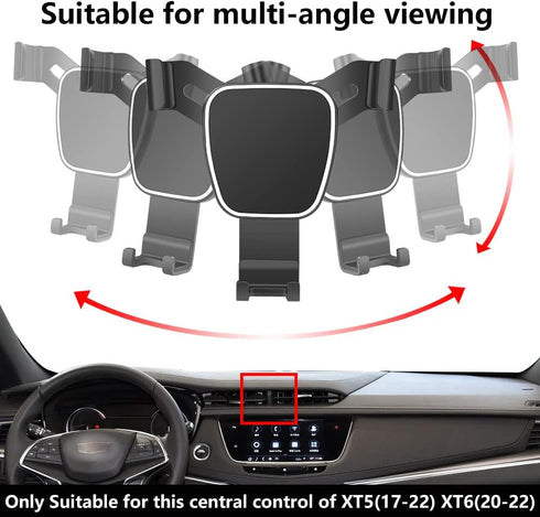 Car Phone Holder for Cadillac XT5 (2017-2025) & XT6 (2020-2025), Navigation Bracket, Mobile Cell Phone Mount