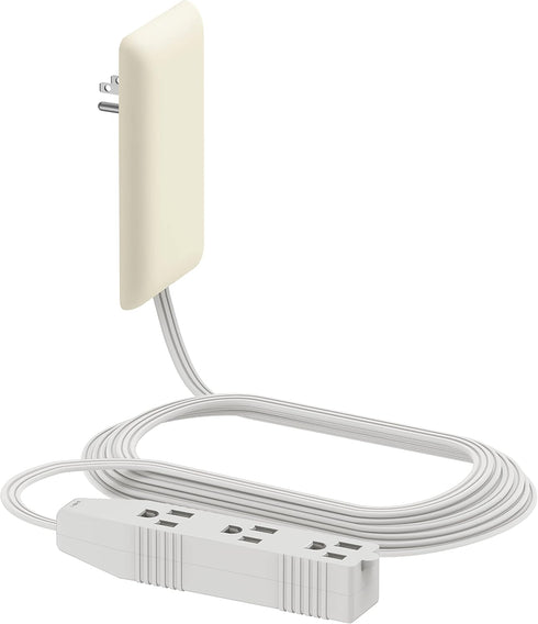 LIDER Flat-Face Outlet Extender with 3 Receptacles, Ultra-Thin Wall Plate Plug with Cord
