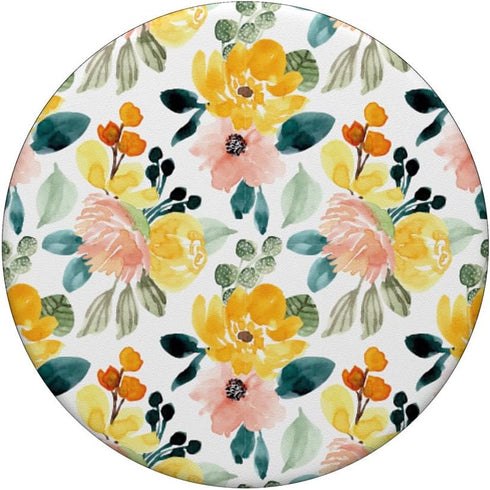 Yellow Rose Pink Floral Orange Flower Design for Women Girls PopSockets Standard PopGrip