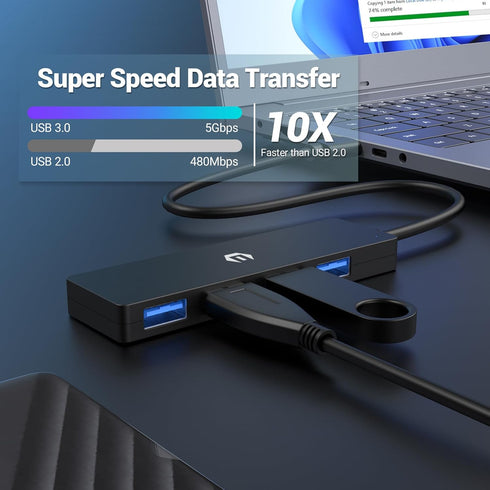 Tymyp 3.0 4 5Gbps, USB Hub, Port USB Hub, Swift Data Transmission at Swiftly Expand Laptop Connectivity for Flash