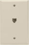 Leviton Standard Telephone Wall Jack, 6P4C, Screw Terminals, 40249-T, Light Almond