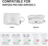 Fashionable AirPods Pro Case Cover, Trendy Down Cotton Padded Quilted Headphone Bag with Portable Rope (White)