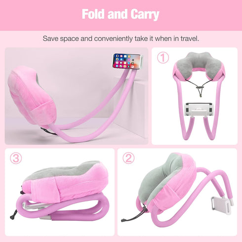 MoKo 360 4"-11" 17/17 Air/17 Pro/17 16/Pro/Pro 15/Pro Neck Phone Holder, Lazy Gooseneck Phone Pillow Holder Bracket