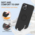 for iPhone 15 Plus Case,with 360°Rotatable Ring Holder Kickstand & Strap Lanyard Premium Liquid Silicone Slim Anti-Scratch Shockproof Protective Case for iPhone 15 Plus,Black 2.155