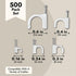 Juvale 500-Pack Round Cable Wire Clips for Wall Mounting, Extension Cord Holders, and Cable Management Staples in 5