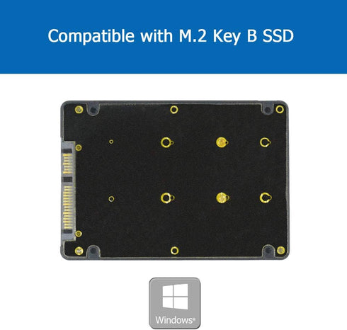 M.2 Adapter to 2.5 SATA Enclosure, B & M Key SATA Based NGFF SSD Converter, Supports 2230 2242 2260 2280 Hard Drive