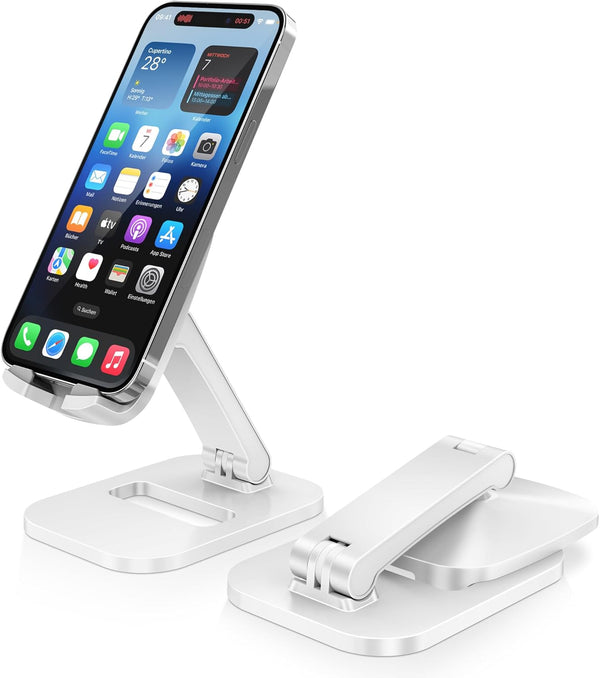 Adjustable Cell Phone Stand for Desk, Foldable Holder Cradle Dock for iPhone 15 14 13 Pro Max Mini, 12 11 XR X 8 7 6