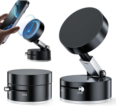 Ankndo Vacuum Suction Phone Holder-Vacuum Magnetic Phone Mount Suction Cup Car Phone Holder