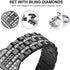Bands Compatible with Fitbit Versa 2/Versa Lite/Versa - Women Replacement Metal Rhinestone Bling Bracelet
