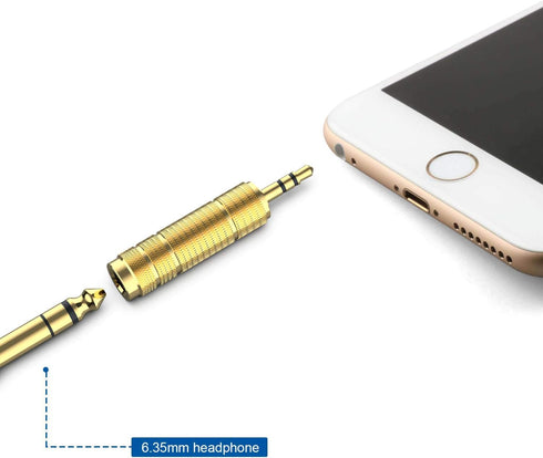 DIGITNOW Headphone Adapter 6.35mm (1/4 Inch) Male to 3.5mm (1/8 Inch) Female, Audio Stereo TRS Converter (4-Pack)