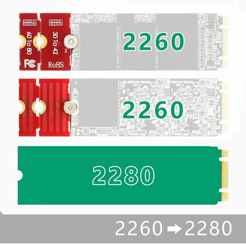 JEYI M2 M2PLUS NGFF NVME m.2 Extended Transfer 2230, 2242, 2260, 2280 M2 Change Long Size NVME SSD