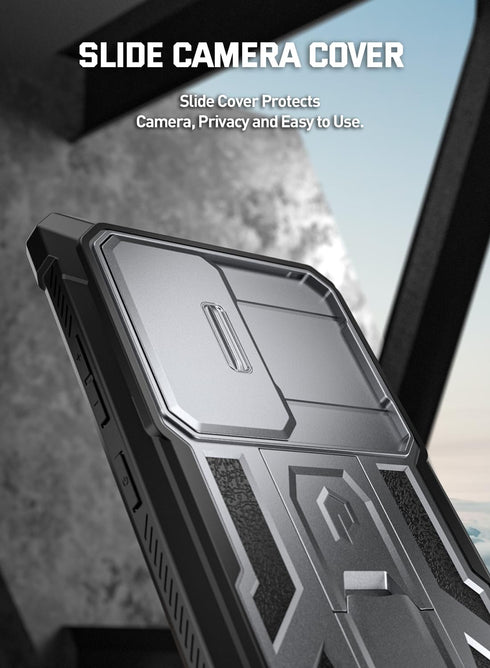 Poetic Spartan Case for Galaxy S24 Ultra 6.8", Military Grade Rugged Shockproof Phone Case with Slide Camera Cover and