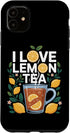 Refreshing Citrus Tea Enthusiasts Collection I Love Lemon Tea Citrus Delight Design Case for iPhone 11