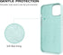 DOMAVER Liquid Silicone Case for iPhone 13, Soft Gel Rubber Microfiber Lining, Shockproof Protective Cover, Light Green