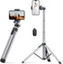 EUCOS Metal Phone Tripod Stand, 67" Lightweight Tripod for Phone with Remote and Sturdy Extendable Design