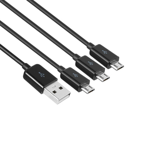 Herfair 3-in-1 Micro USB Splitter: 3 USB to Multi Micro USB Adapter, 480Mbps Data Sync for all Micro USB devices.