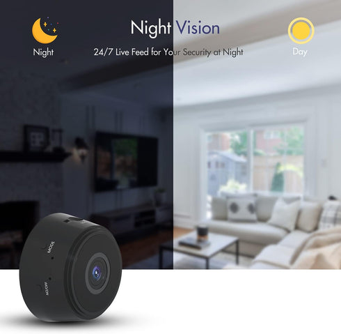 Mini Spy Camera, Wireless WiFi Hidden 1080P Full HD, Small Night Vision Motion Detection Security Nanny Camera