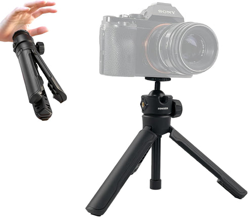 FOMOZER Mini Tripod, One-Touch Auto Pop-Up, Adjustable Gimbal, Portable Compact Stand for iPhone,