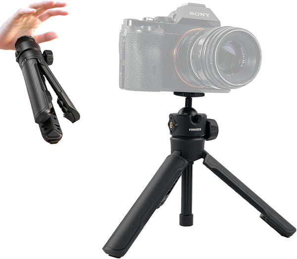 FOMOZER Mini Tripod, One-Touch Auto Pop-Up, Adjustable Gimbal, Portable Compact Stand for iPhone,