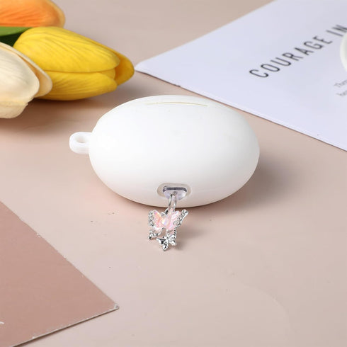 WLLHYF Set 11th/12th Cute Phone Charms Including Type C/USB C Dust Plug, Heart Grip Holder, Floral Keychain with Hook