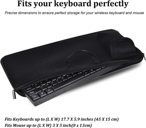Neoprene Keyboard Carrying Case with Mouse Bag for Logitech MK270 Wireless Keyboard and Mouse Combo
