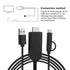 Micro USB/Type-C Adapter HDMI Cable, 1080P Bluetooth Same Screen Cable for Android Mobile Phone to HDMI TV, Monitor