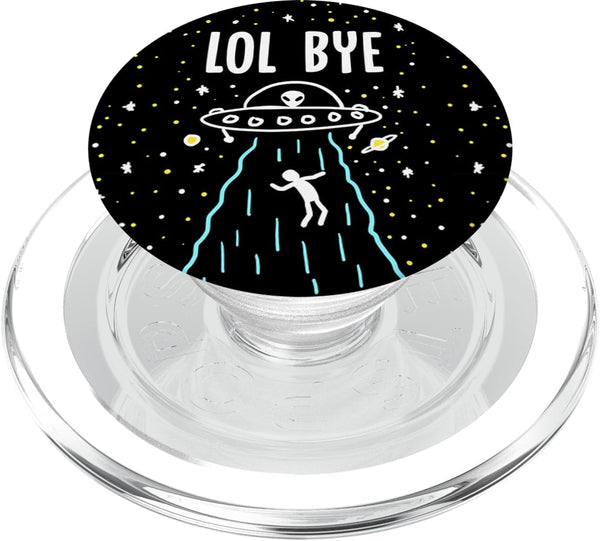 PopSockets MagSafe PopGrip for iPhone, Lol Bye Alien Abduction Funny Minimal ET UFO Space Lover