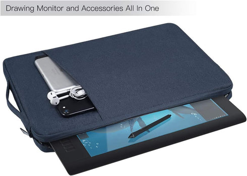 Waterproof Drawing Artists Tablet Sleeve Bag for Huion Inspiroy H1161, VEIKK A15, Compatible with Wacom Cintiq 13HD,