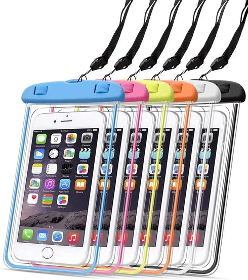Luminescent Waterproof Phone Case, 7.1" Ultra-Durable Deep Dive Protection, Fits All Smartphones, Fuchsia