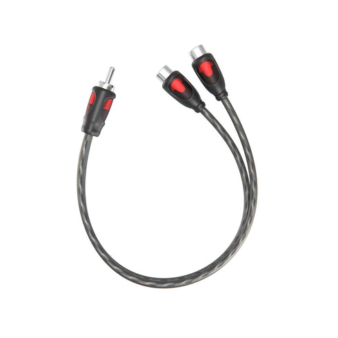 1ft RCA 1 Male to 2 Female Audio Speaker Y Adapter Splitter Cable (2 Pack)
