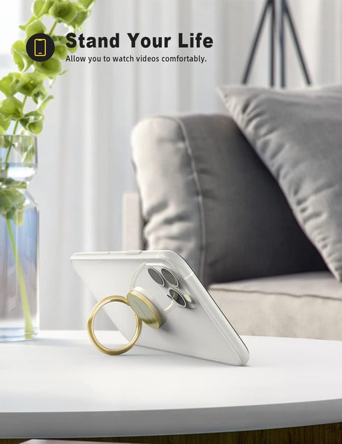 Phone Ring Holder, Lamicall Finger Ring Stand : Universal Cell Phone Cradle Kickstand Compatible with iPhone 13 12 11 Pro Xs Max XR X 8 7 6 6s Plus, Galaxy S21 S20 S10, All Android Smartphone - Gold
