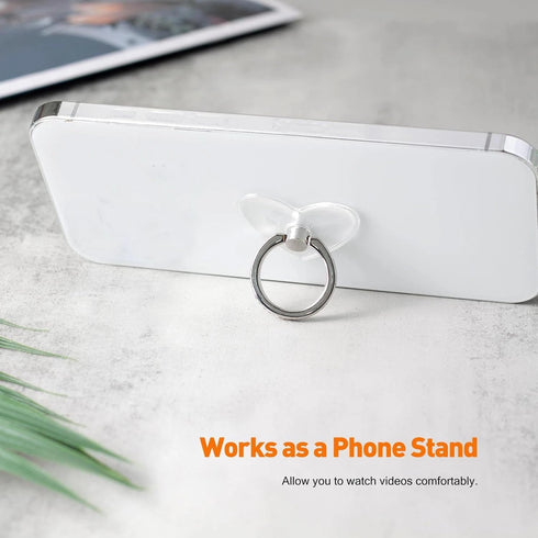 ralhaywi 2pcs Kickstand360 Phone Ring Stand Holder with DiamondHeart Shape Transparent Phone Ring Degree Rotation