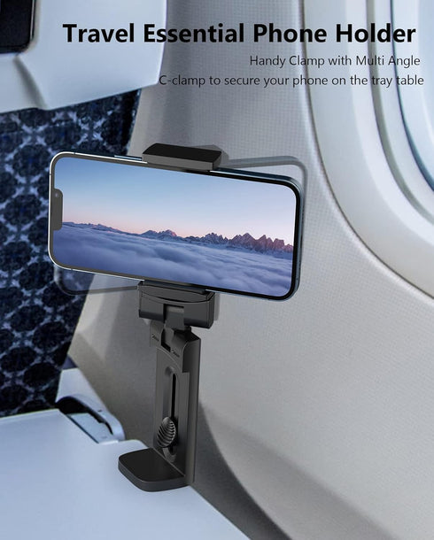 MiiKARE 3 Pack Universal Handsfree Phone Holder for Airplane Travel, 360 Degree Rotation, Travel Accessory, Phone Stand