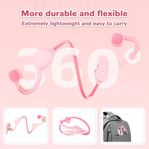 Open Ear Headphones with Mic, 85dB Safe Volume for Kids, Wireless Bluetooth Headsets with 8GB Memory