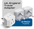 Ceptics UK Travel Plug Adapter, 2 in 1 Type G Adapter, US to UK Adapter with Dual USA Inputs, 3 Pack