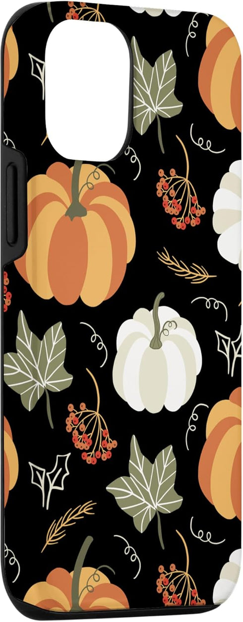 iPhone 12/12 Pro Case - Autumn Falling Leaves and Pumpkin Spice Harvest Happy Fall