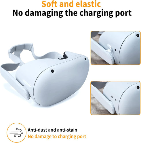 Chofit Anti-Dust Plugs for Oculus Quest 2 - VR Headset Charging Port Dust Plugs, Caps, and Protector